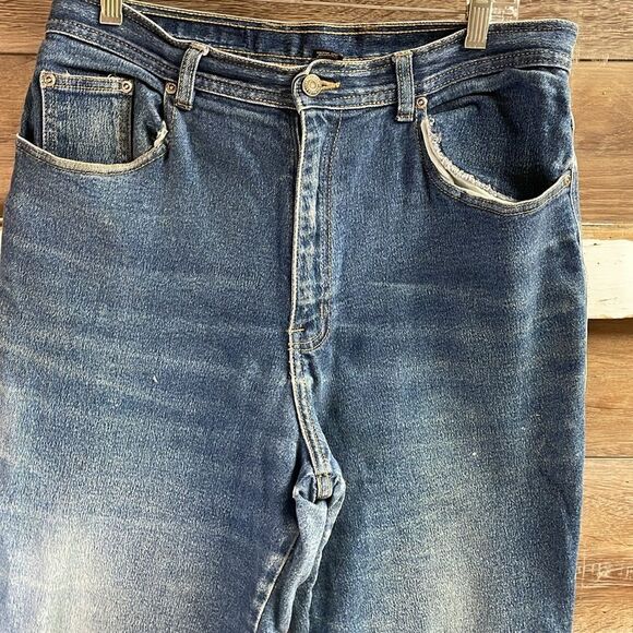 GLORIA VANDERBILT Ladies Blue Denim Straight Leg Jeans Button Zip Front Size 14 - Picture 2 of 13